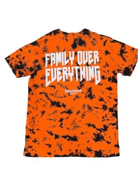 Bananas Monkey Men's Tie-Dye T-Shirt - Size Large - Orange & Black